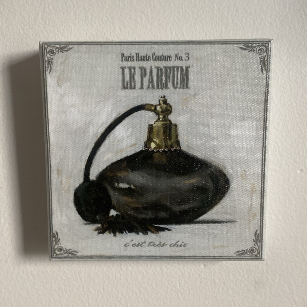 Black and Gold Perfume Canvas Art